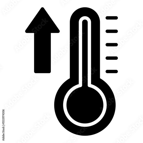 Rising temperature icon. Global warming. Heat increase and climate change
