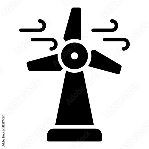 Wind energy icon. Renewable power. Eco turbine and green electricity