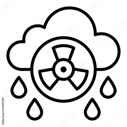Acid rain icon. Environmental damage. Polluted clouds and acidic rainfall