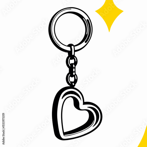 Heart Shaped Keychain, Metal Keyring, Key Chain Charm