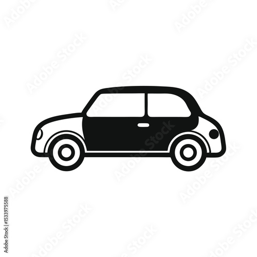 Classic Car Icon Simple and Elegant Vector Illustration of a Vintage Automobile
