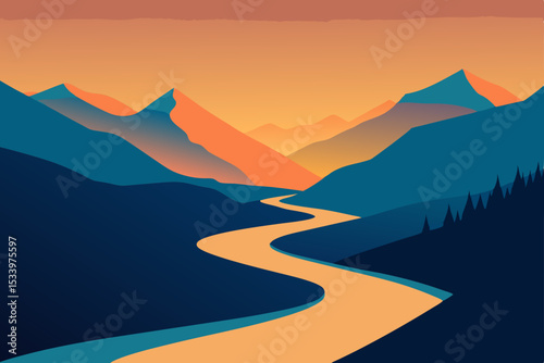 mountain landscape with mountains