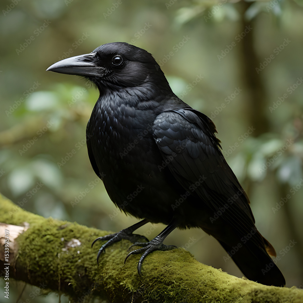 Fototapeta premium raven on a tree
