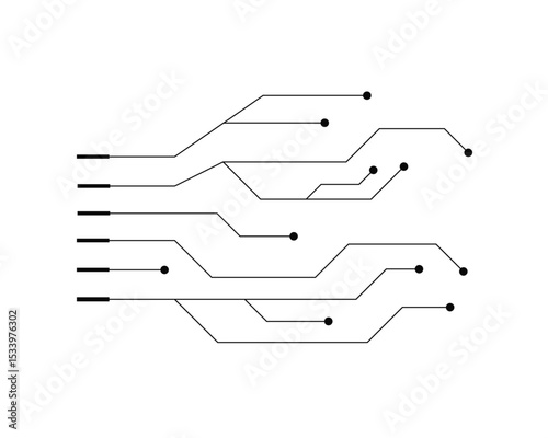Geometric background and high tech circuit board connection system