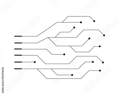 Geometric background and high tech circuit board connection system