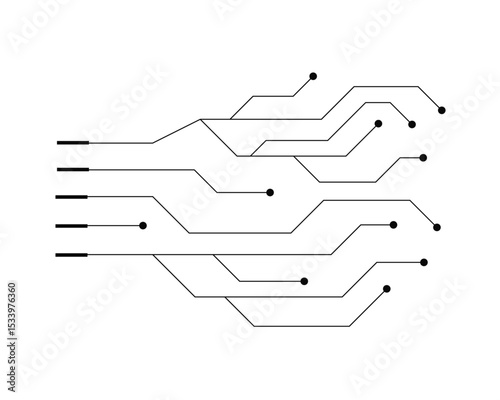 Geometric background and high tech circuit board connection system