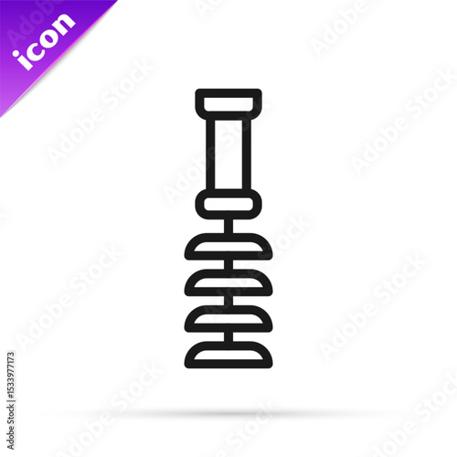 Black line Toilet brush icon isolated on white background. Vector