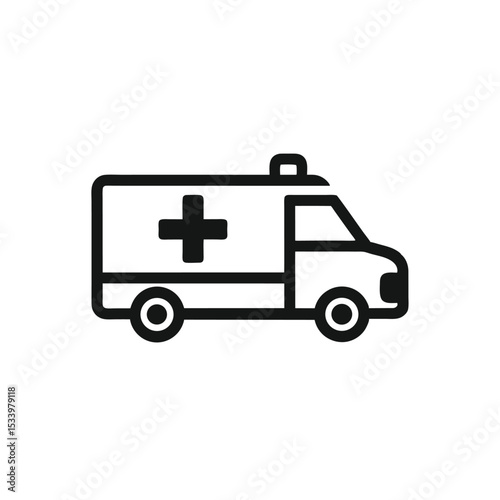 Emergency Medical Services Ambulance Icon Vector Illustration