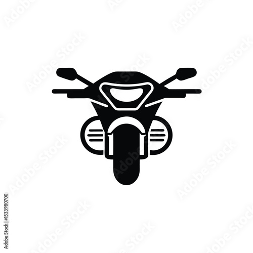 Motorcycle Front View Illustration Powerful Engine Design and Sleek Aesthetics
