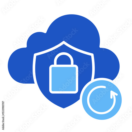 Secure Cloud  Icon Element For Design	