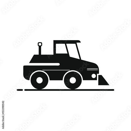 Powerful Tractor Icon Agricultural Machinery and Farming Equipment Illustration