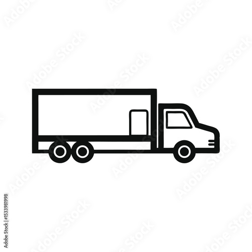 Logistics and Transportation Delivery Truck Icon, Vector Illustration
