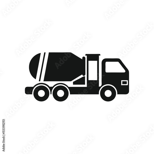 Concrete Mixer Truck Icon Construction, Industry, Transportation