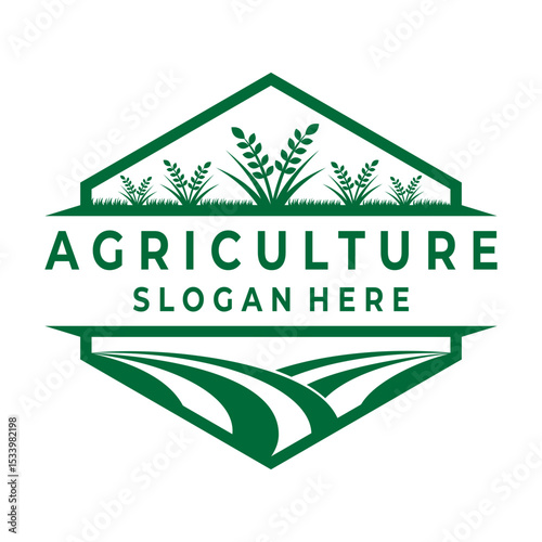 Agriculture badge logo design vector template