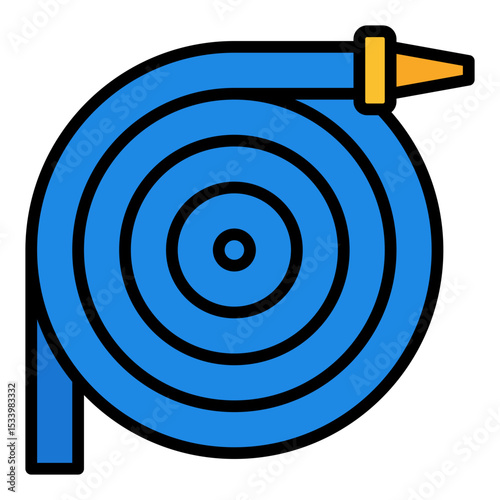 Water hose icon. Car wash tool. Hose sprayer and rinse equipment