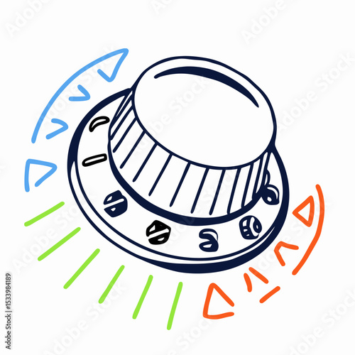 Audio Mixer Knob Control Graphic Illustration