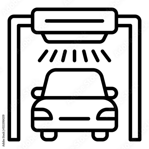 Car drying icon. Auto drying process. Vehicle wash and finish cleaning