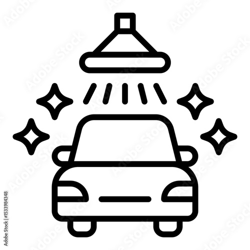 Car wash tunnel icon. Automatic car washing system. Vehicle cleaning machine