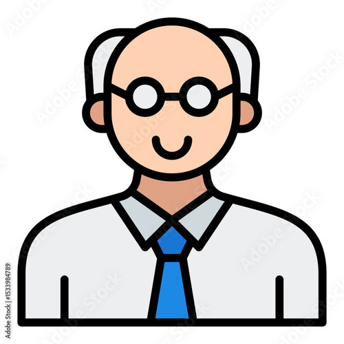Professor icon. Teacher symbol. College and university lecturer