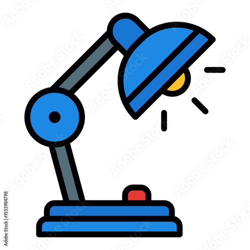 Table lamp icon. Study light symbol. Desk and reading illumination