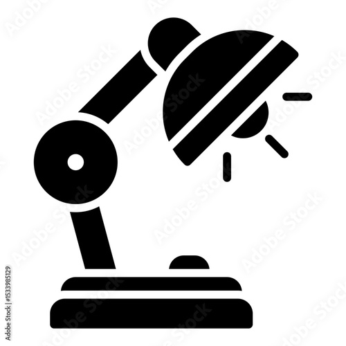 Table lamp icon. Study light symbol. Desk and reading illumination