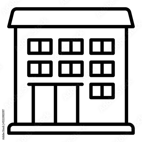 Dormitory icon. Student housing symbol. College room and residence