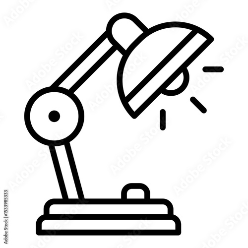 Table lamp icon. Study light symbol. Desk and reading illumination