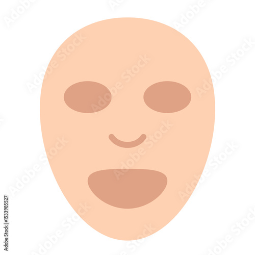 Facial mask icon. Beauty treatment sheet. Skincare and wellness