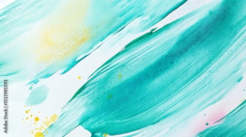 Abstract blue and green watercolor washes create a flowing, colorful, and textured artistic background
