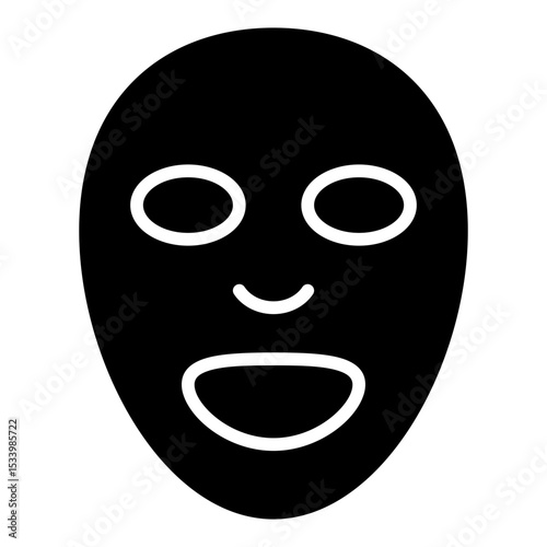 Facial mask icon. Beauty treatment sheet. Skincare and wellness