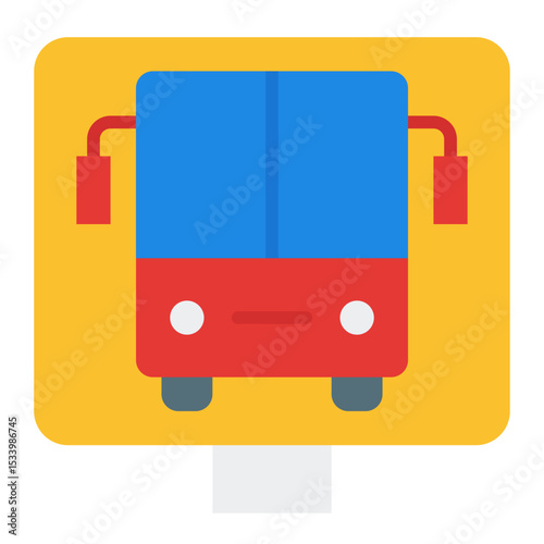 Bus stop icon. Public transport station. City transit and commute