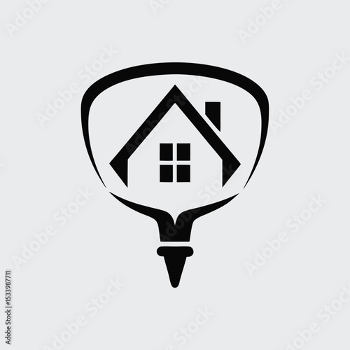 Modern Black Building Logo Icon for Real Estate and Construction Business Design