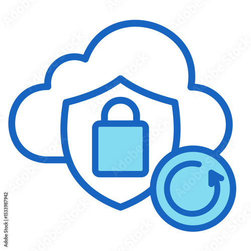 Secure Cloud  Icon Element For Design	
