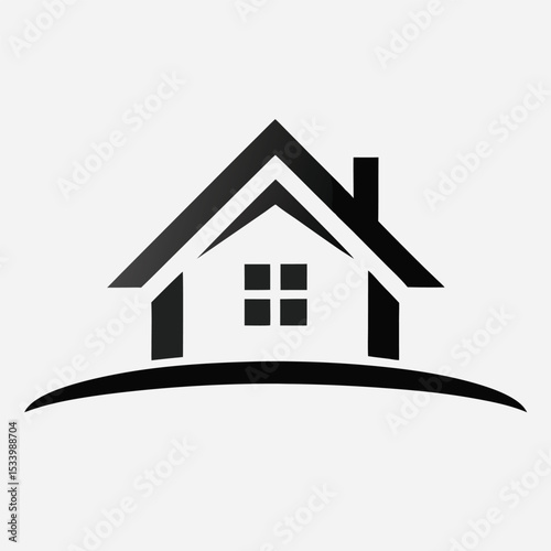 Modern Black Building Logo Icon for Real Estate and Construction Business Design