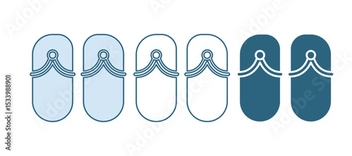 Blue Flip flops icon isolated on white background. Beach slippers sign. Vector