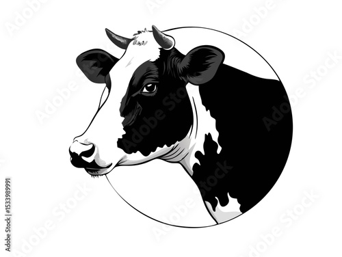 black and white cow