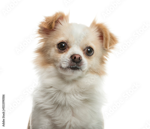 Chihuahua in front of white background