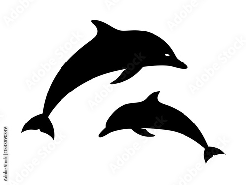 dolphin silhouette isolated on white