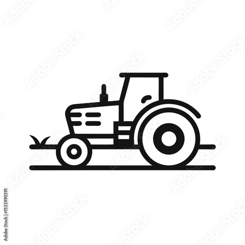 Farm Tractor Icon Agriculture Machinery Illustration