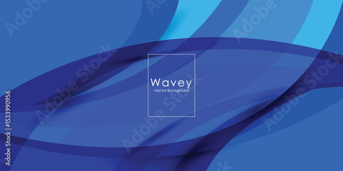 Paper layer wave blue abstract background. Curves and lines use for banner