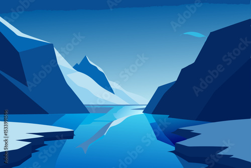 mountain landscape with blue water