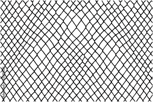 Classic fishnet pattern vector illustration in black and white.