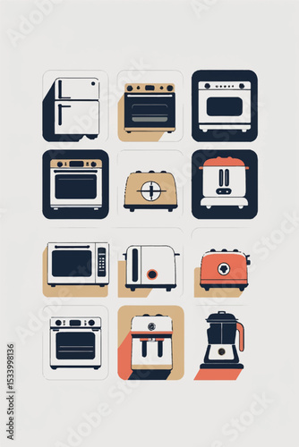flat icons of home applications
