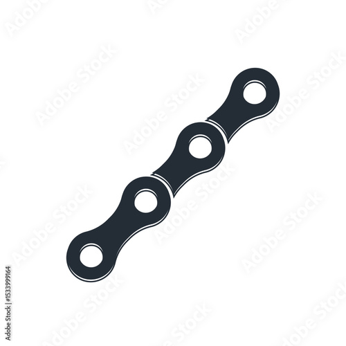 Black Bicycle chain icon isolated on white background. Bike chain sprocket transmission. Vector
