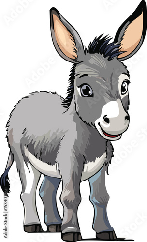 Animated Donkey Cartoon - Cute Farm Animal Illustration

