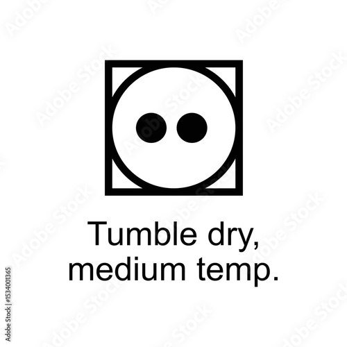 Tumble Dry Medium Temprature Icon Vector Stamp logo photo