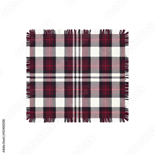 Red Plaid Blanket with Transparent Background, Classic Design Element