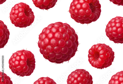 Red Raspberry Design Element with Transparent Background, Sleek Icon