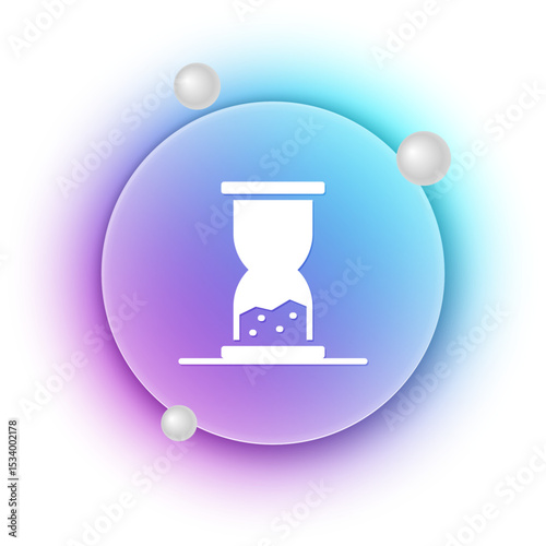White Old hourglass with flowing sand icon isolated on white background. Sand clock sign. Business and time management concept. Blue and purple gradient circle background. Vector