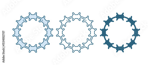 Blue Crown of thorns of Jesus Christ icon isolated on white background. Religion, bible, christianity concept. Vector